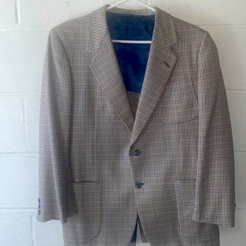Hickey Freeman Two Button Houndstooth Sport Coat